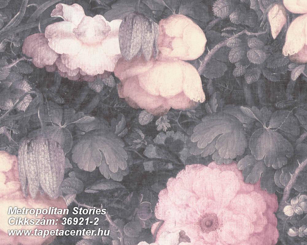 Barokk-klasszikus,különleges felületű,természeti mintás,virágmintás,lila,pink-rózsaszín,szürke,súrolható,vlies tapéta 